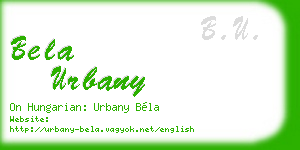 bela urbany business card